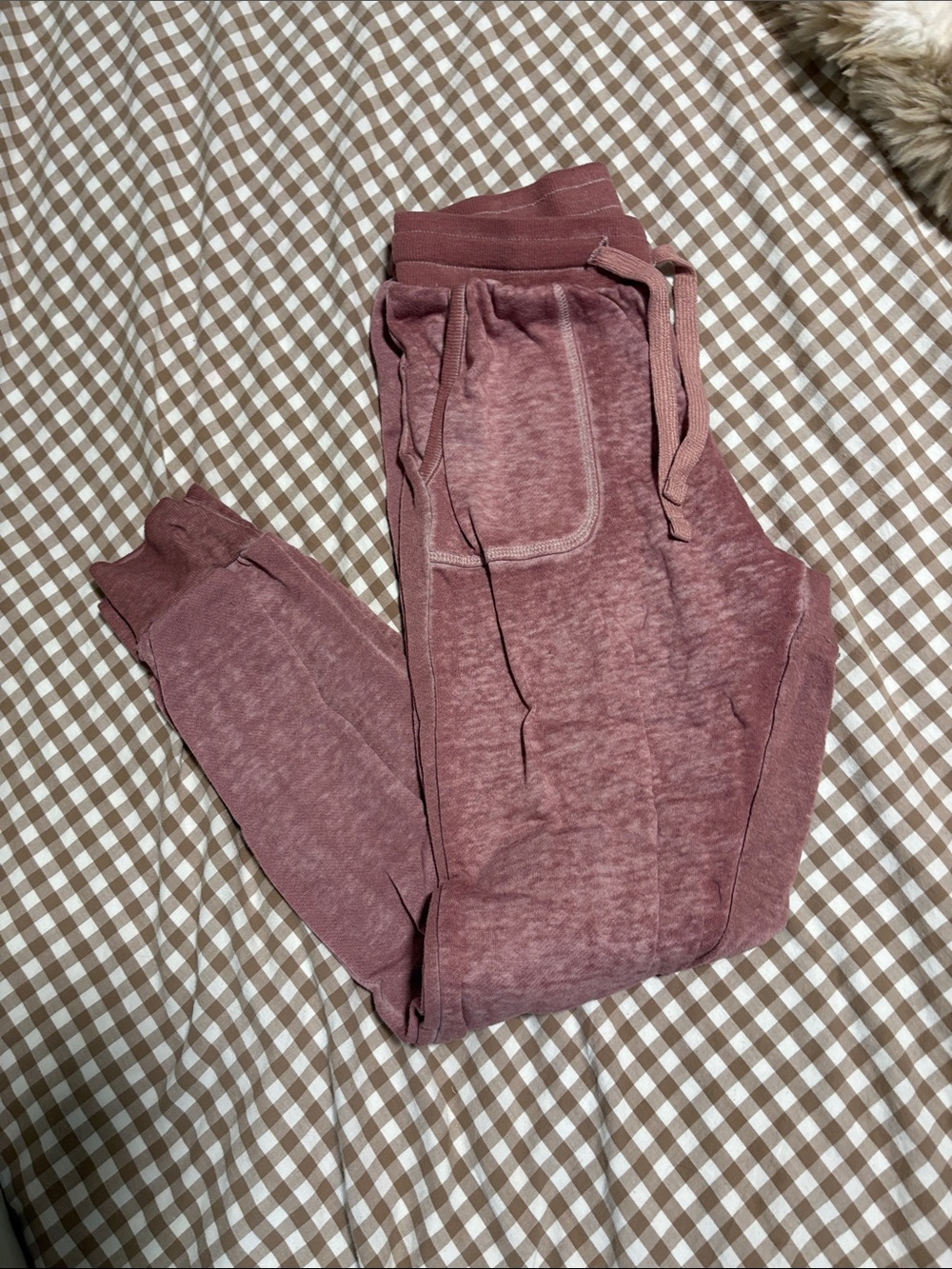 Pink Rose Dusty Rose Track Joggers with Drawstring